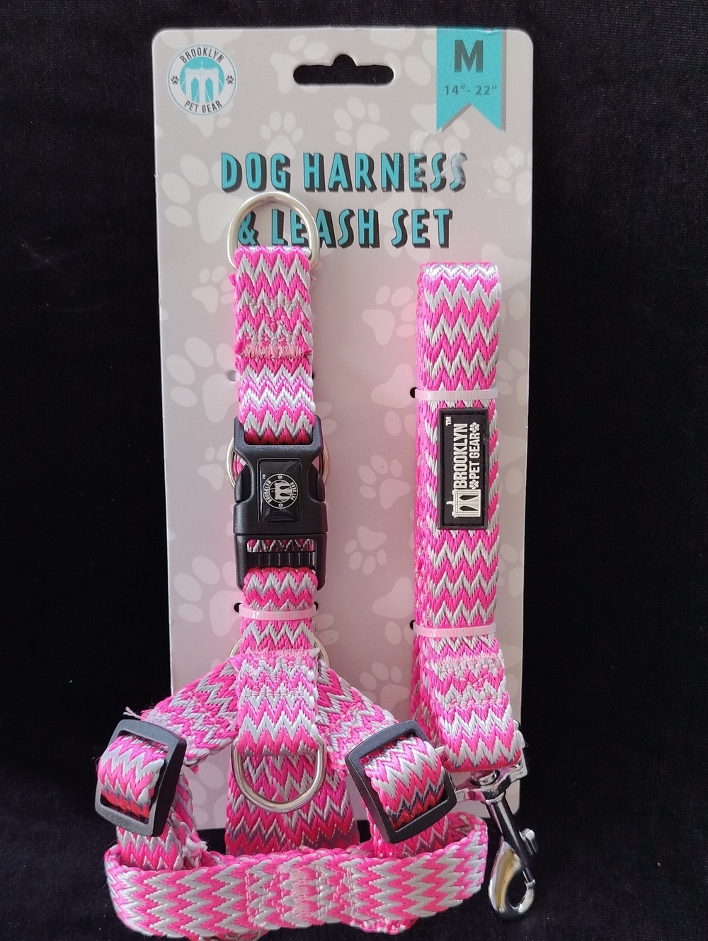 Brooklyn Style dog harness and leash set  Med
